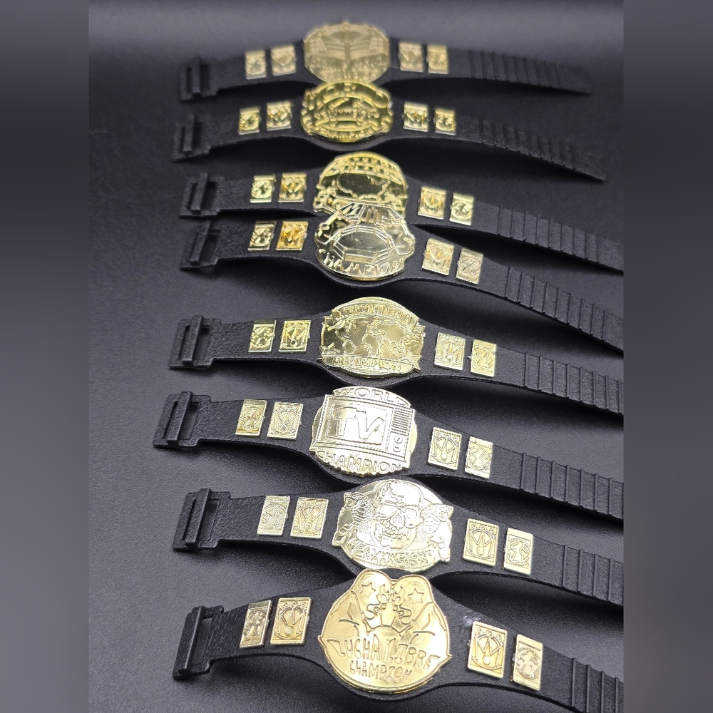 Set 8 Championship WWE And AEW. Black and Gold Champion Wearable - Picture 4 of 7